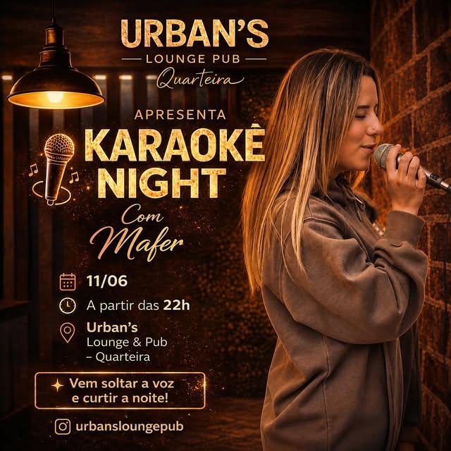 Karaoke Night com Mafer flyer — Urban's Lounge Pub, 11 June