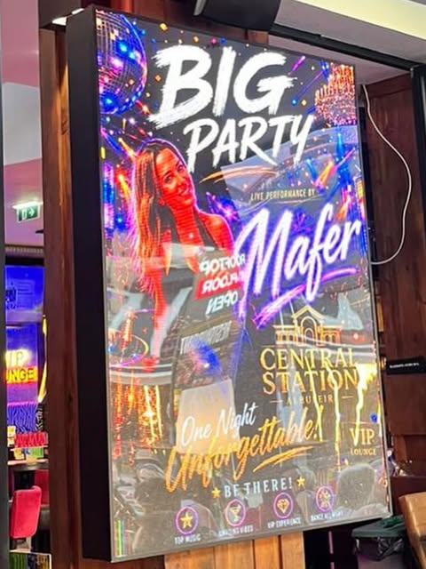 Big Party poster featuring Mafer as guest performer